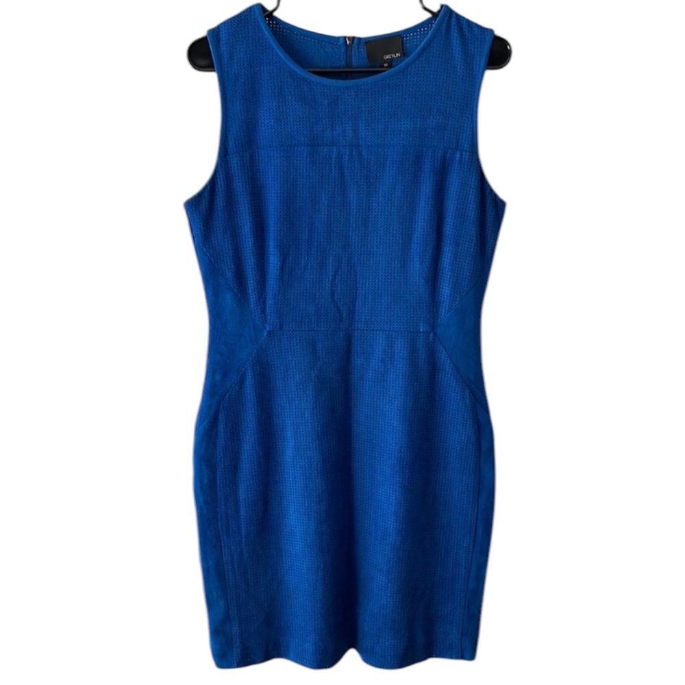 Anthropologie Royal Blue Textured Mini Dress